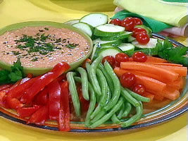 chickpea dip with vegetables